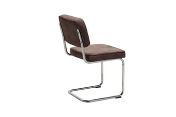 Milva Spisebordsstol i jernbanefløjl Retro - Brun/Krom - Møbler - Stole & lænestole - Spisebordsstole & køkkenstole