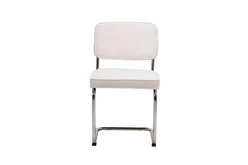Milva Spisestol i Manchester retro - Beige/Krom - Møbler - Stole & lænestole - Spisebordsstole & køkkenstole