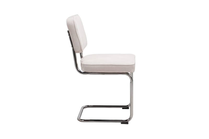Milva Spisestol i Manchester retro - Beige/Krom - Møbler - Stole & lænestole - Spisebordsstole & køkkenstole