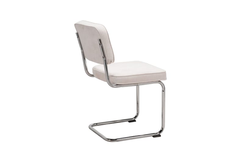 Milva Spisestol i Manchester retro - Beige/Krom - Møbler - Stole & lænestole - Spisebordsstole & køkkenstole