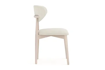 Molly Spisebordsstol i træ med stofsæde - Hvidvasket/Beige - Møbler - Stole & lænestole - Spisebordsstole & køkkenstole