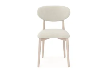 Molly Spisebordsstol i træ med stofsæde - Hvidvasket/Beige - Møbler - Stole & lænestole - Spisebordsstole & køkkenstole