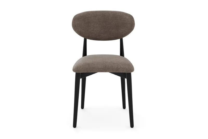 Molly spisebordsstol i træ med stofsæde - Sort/Greige - Møbler - Stole & lænestole - Spisebordsstole & køkkenstole
