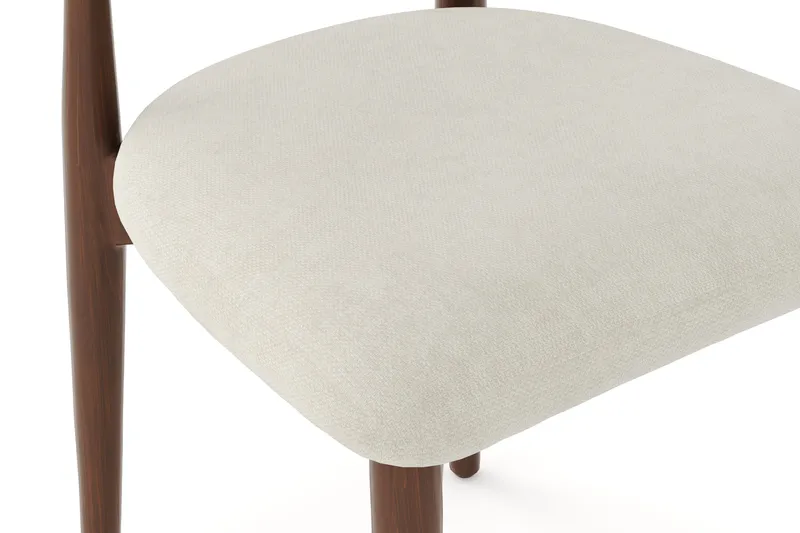 Molly spisebordsstol i træ med stofsæde - Valnød/Beige - Møbler - Stole & lænestole - Spisebordsstole & køkkenstole