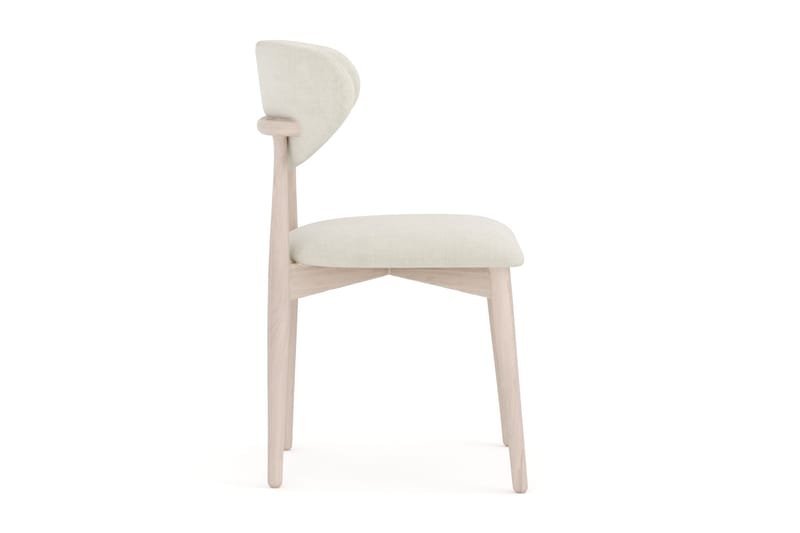 Molly spisebordsstol i træ med stofsæde - Whitewash/Beige - Møbler - Stole & lænestole - Spisebordsstole & køkkenstole