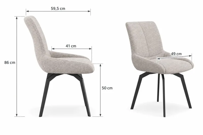 Mora drejestol - Mørkbeige - Møbler - Stole & lænestole - Spisebordsstole & køkkenstole