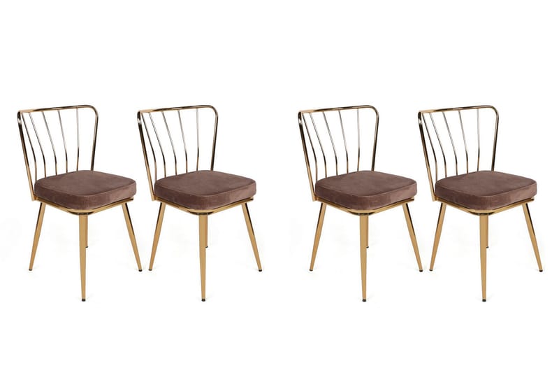 Munjira Spisebordsstol - Lysebrun/Guld - Spisebordsstole & køkkenstole