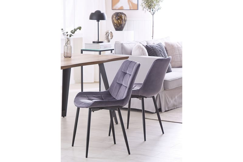 Mustadfors Velourstol 2-pak - Grå - Spisebordsstole & køkkenstole