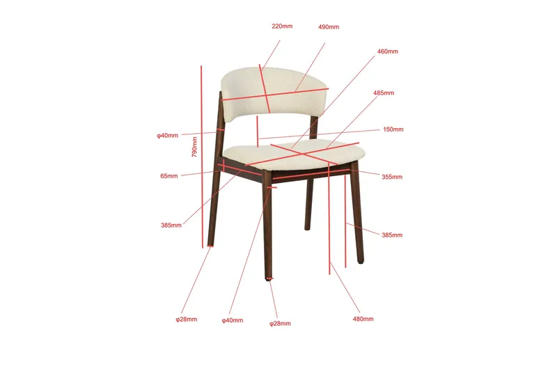 Nala Spisestol i Træ med Stofsæde - Beige - Møbler - Stole & lænestole - Spisebordsstole & køkkenstole