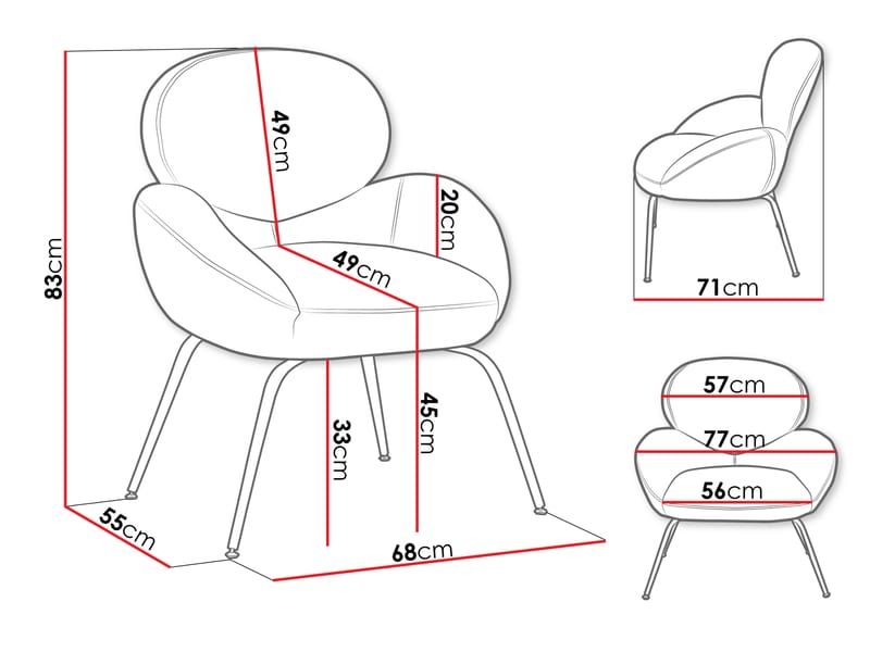 Neylin Lænestol - Grå - Møbler - Stole & lænestole - Lænestole