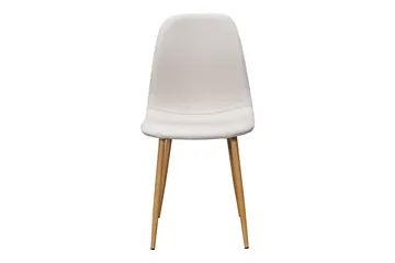 Nibe Spisebordsstol & Køkkenstol i Stof med Metalben med Egetræslook - Beige - Møbler - Stole & lænestole - Spisebordsstole & køkkenstole