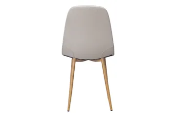 Nibe Spisebordsstol & Køkkenstol i Stof med Metalben med Egetræslook - Beige - Møbler - Stole & lænestole - Spisebordsstole & køkkenstole