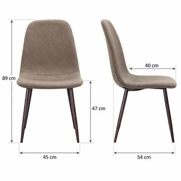 Nibe Spisebordsstol & Køkkenstol i Stof med Metalben med Valnøddelook - Brun - Møbler - Stole & lænestole - Spisebordsstole & køkkenstole