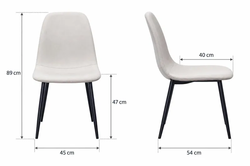 Nibe spisebordsstol - Beige/sorte metalben - Møbler - Stole & lænestole - Spisebordsstole & køkkenstole
