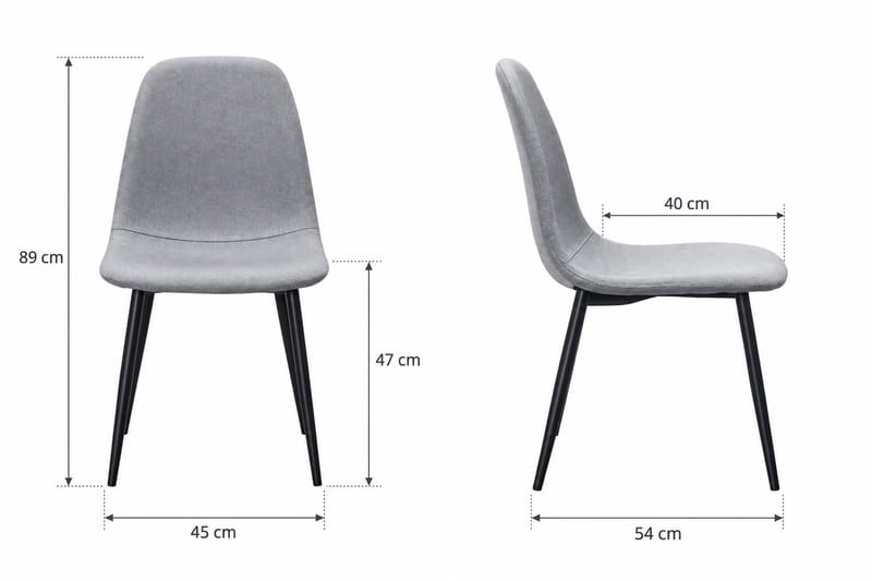 Nibe spisebordsstol - Grå/metalben sort - Møbler - Stole & lænestole - Spisebordsstole & køkkenstole