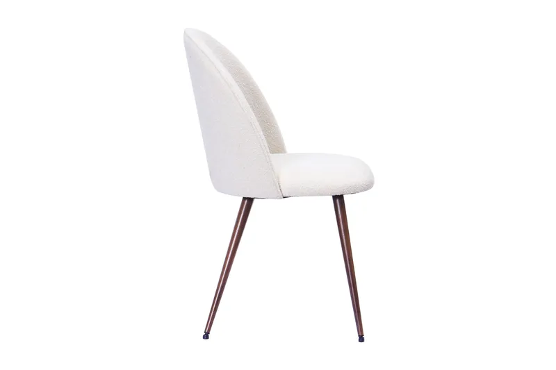 Nibe Plus Spisestol - Hvid bouclé / Metalben valnød - Møbler - Stole & lænestole - Spisebordsstole & køkkenstole