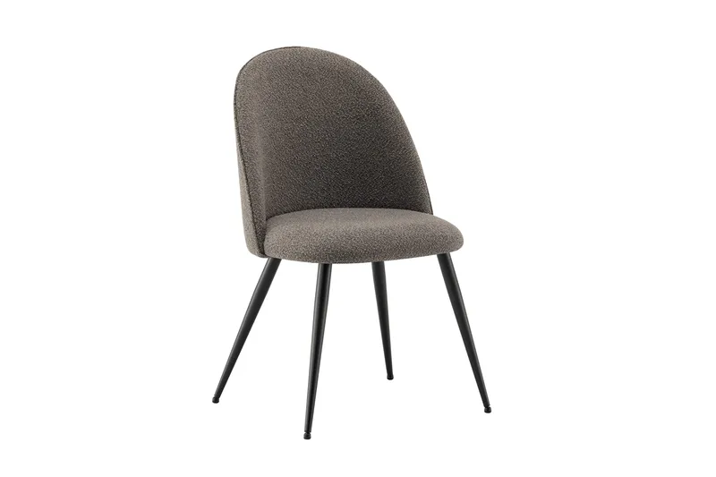 Nibe Plus spisebordsstol, Brun bouclé/metalben sort