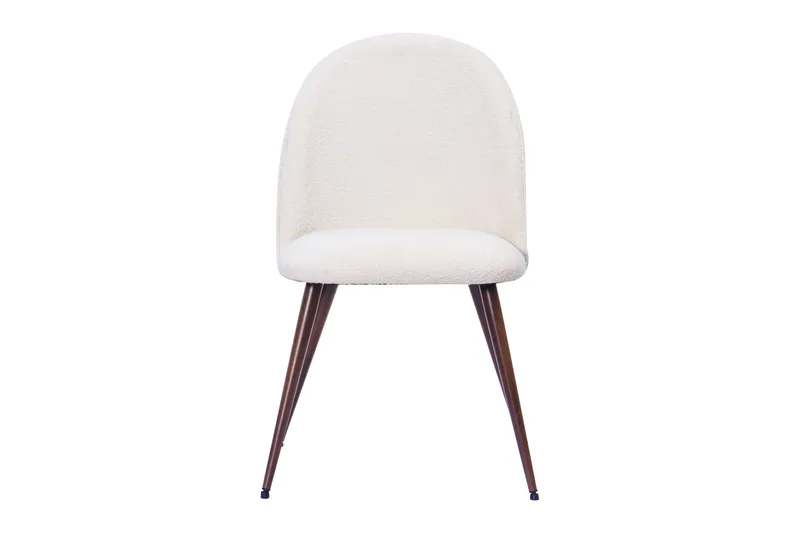 Nibe Plus Spisestol - Hvid bouclé / Metalben valnød - Møbler - Stole & lænestole - Spisebordsstole & køkkenstole