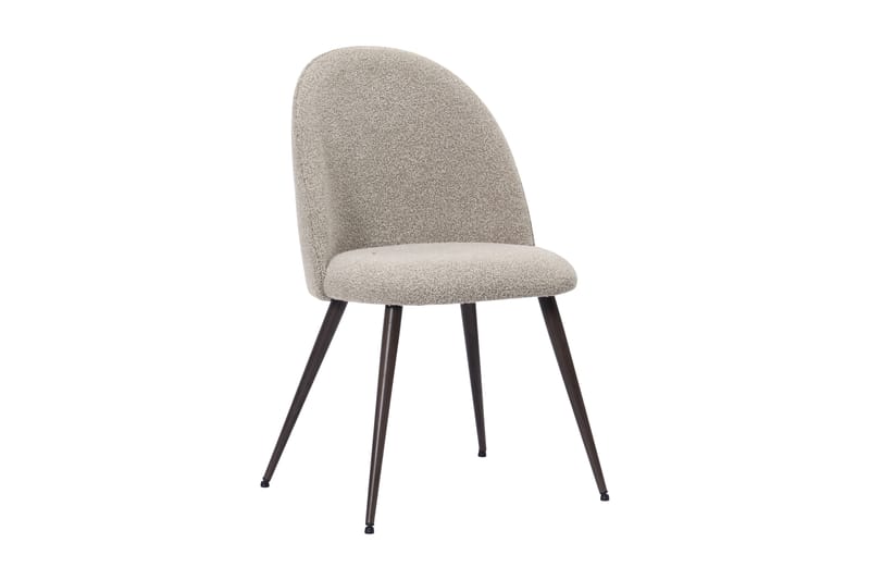 Nibe Plus Spisestol - Greige bouclé / Metalben valnød - Møbler - Stole & lænestole - Spisebordsstole & køkkenstole