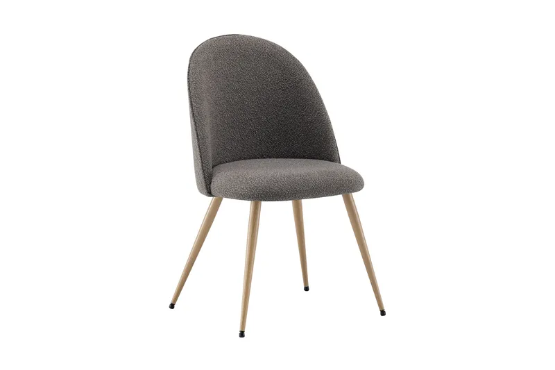 Nibe Plus spisebordsstol, Brun bouclé/metalben eg
