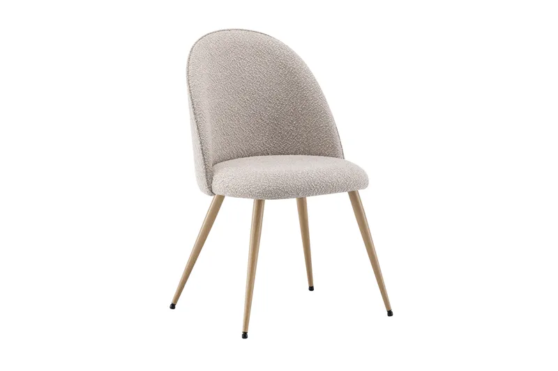 Nibe Plus spisebordsstol, Sand bouclé/metalben eg