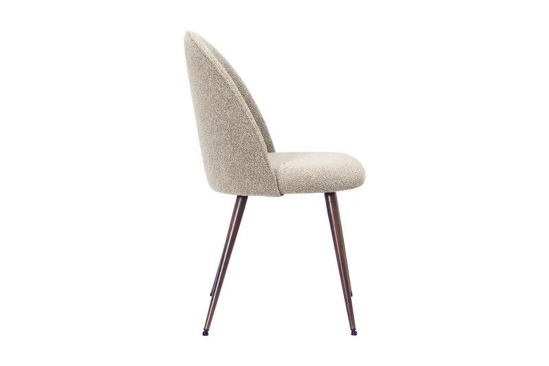 Nibe Plus Spisestol - Greige bouclé / Metalben valnød - Møbler - Stole & lænestole - Spisebordsstole & køkkenstole