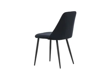 Night Spisebordsstol i Fløjl med Metalben - Sort - Møbler - Stole & lænestole - Spisebordsstole & køkkenstole