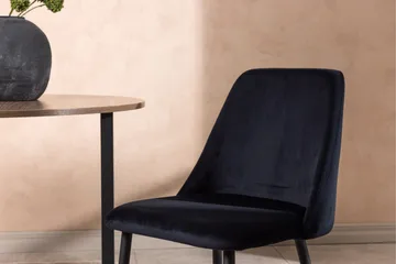 Night Spisebordsstol i Fløjl med Metalben - Sort - Møbler - Stole & lænestole - Spisebordsstole & køkkenstole