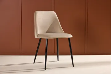 Night Spisebordsstol i Stof med Metalben - Beige - Møbler - Stole & lænestole - Spisebordsstole & køkkenstole