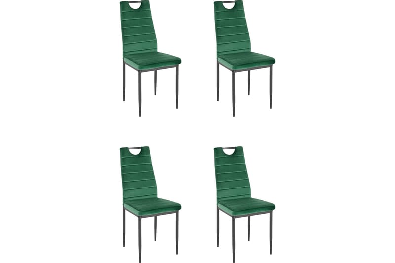 Olanta Spisebordsstol 4 stk - Velour/Mørkegrøn - Spisebordsstole & køkkenstole