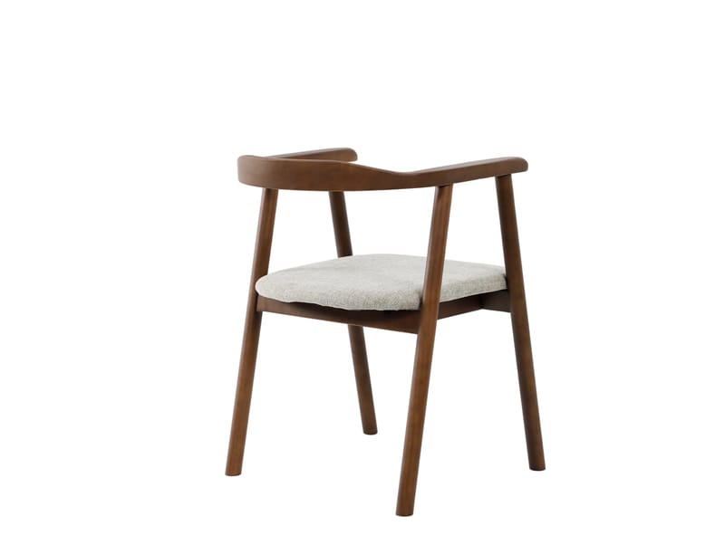 olie Spisebordsstol i træ med stofsæde - Valnød/Beige - Møbler - Stole & lænestole - Spisebordsstole & køkkenstole