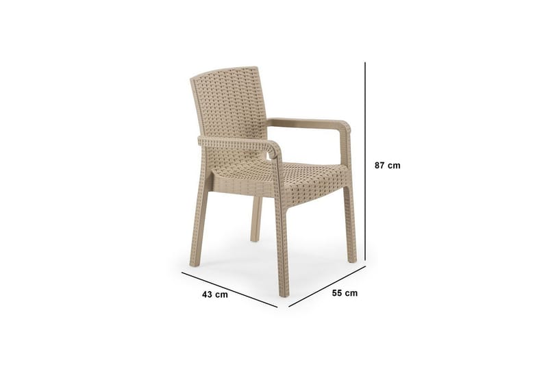 Omber Spisestol - Beige - Havemøbler - Balkon - Balkonmøbler - Altanstole
