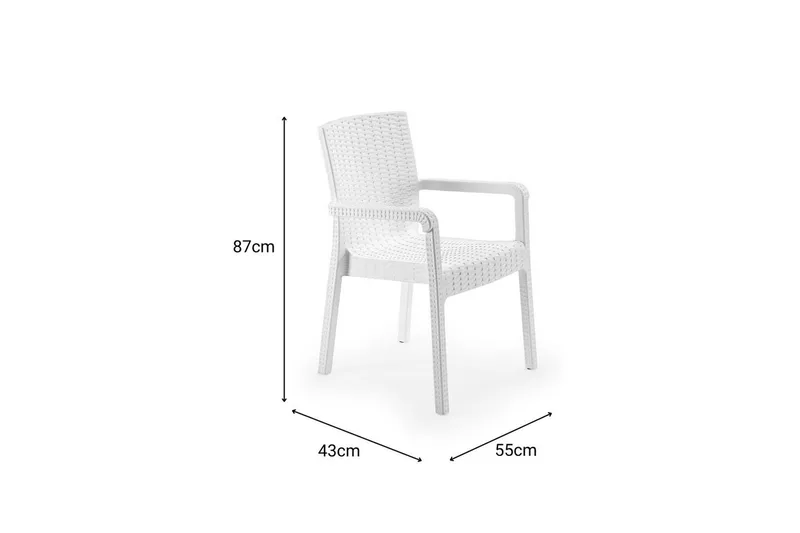 Omber Spisestol - Hvid - Havemøbler - Balkon - Balkonmøbler - Altanstole