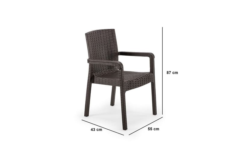 Omber Spisestol - Mørkebrun - Havemøbler - Balkon - Balkonmøbler - Altanstole