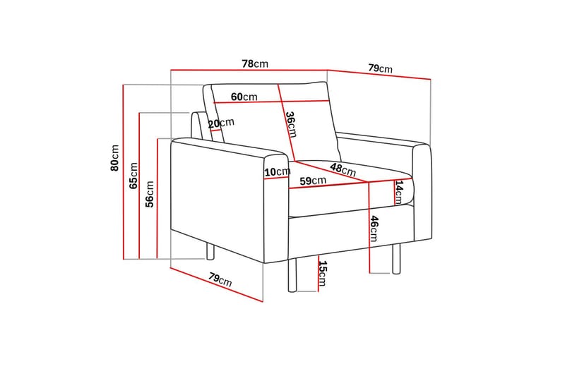 Peppe Manchester Lænestol 76 cm bred - Brun - Møbler - Stole & lænestole - Lænestole