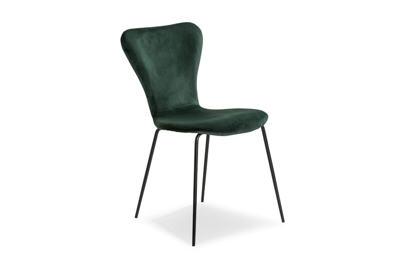 Perco Spisebordstol Velour - Grøn/Sort - Spisebordsstole & køkkenstole