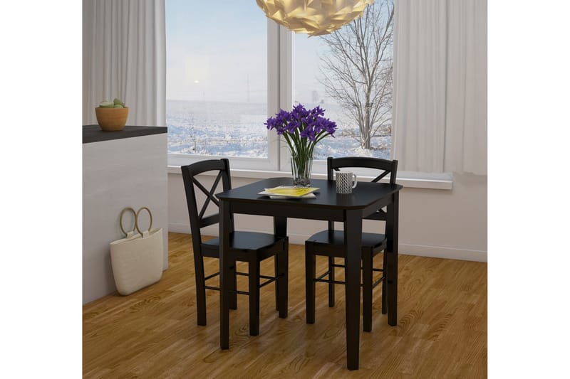 Ranso spisebordsstol kryds 2 stk. - sort - Spisebordsstole & køkkenstole