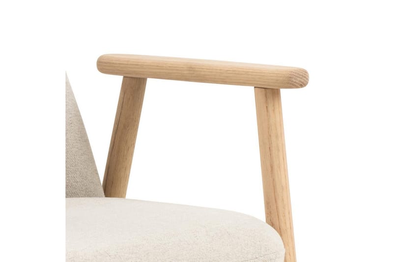 Reciclar spisebordsstol i bouclé med armlæn i egetræ - Beige - Møbler - Stole & lænestole - Spisebordsstole & køkkenstole