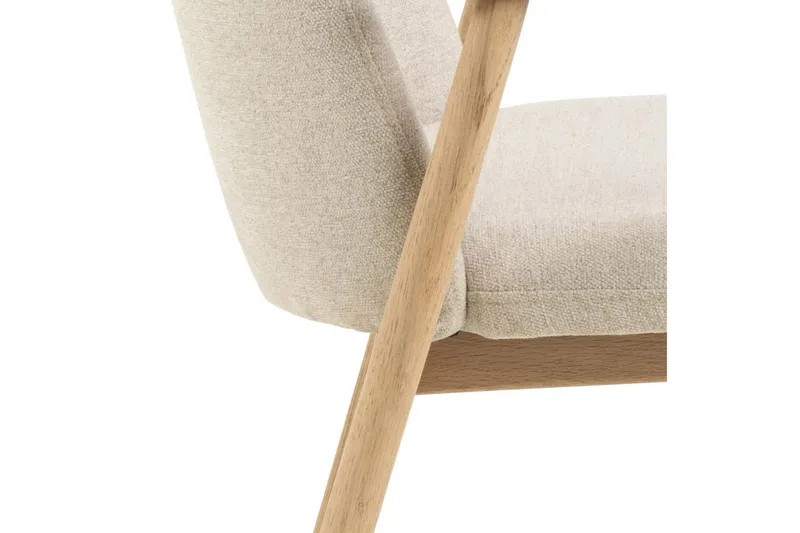 Reciclar spisebordsstol i bouclé med armlæn i egetræ - Beige - Møbler - Stole & lænestole - Spisebordsstole & køkkenstole
