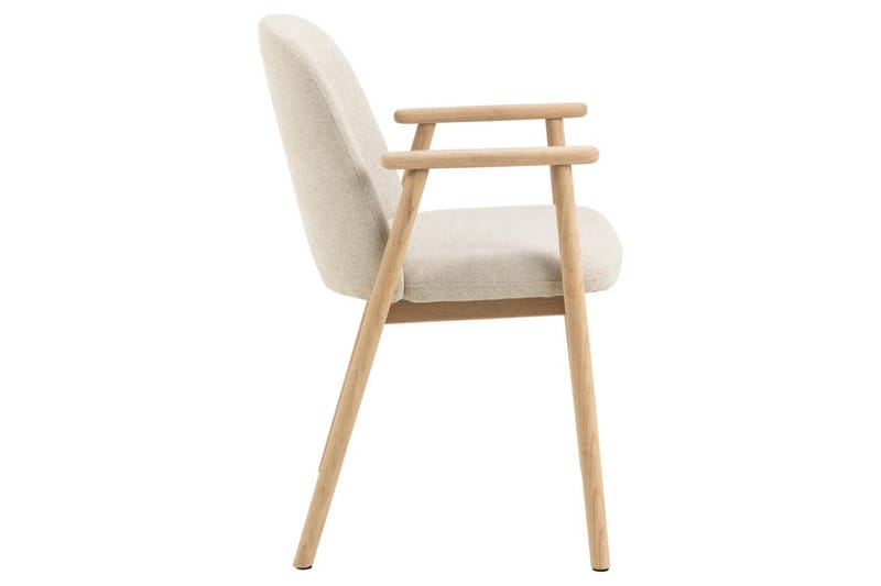 Reciclar spisebordsstol i bouclé med armlæn i egetræ - Beige - Møbler - Stole & lænestole - Spisebordsstole & køkkenstole