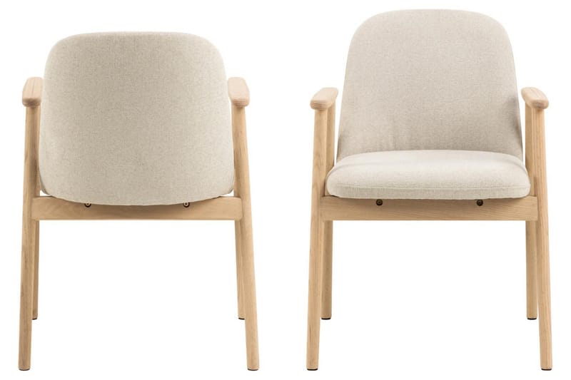 Reciclar Spisestol i bouclé med armlæn i egetræ - Beige - Møbler - Stole & lænestole - Spisebordsstole & køkkenstole