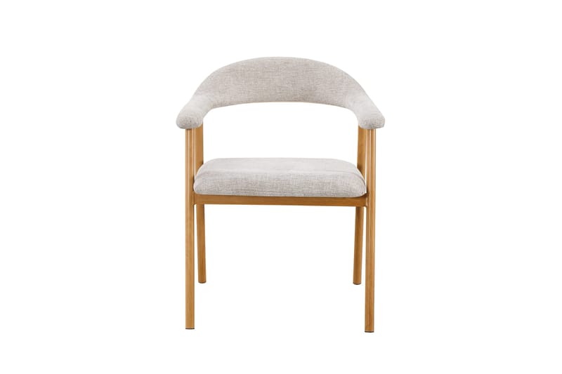 Ronja spisebordsstol i metal med stofsæde - Beige/Eg - Møbler - Stole & lænestole - Spisebordsstole & køkkenstole