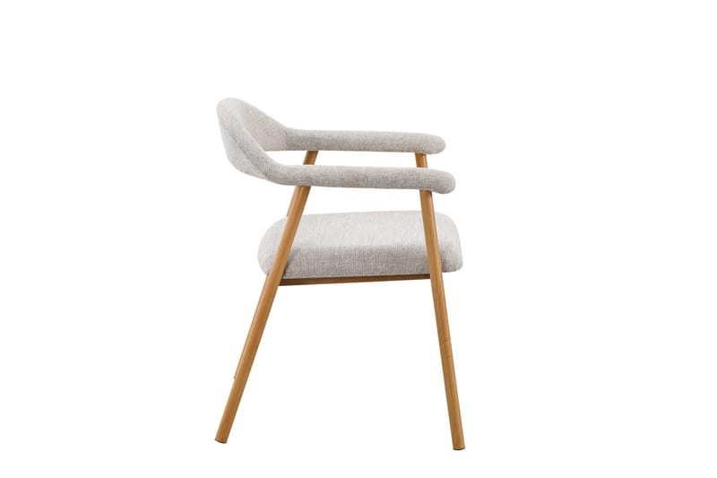 Ronja spisebordsstol i metal med stofsæde - Beige/Eg - Møbler - Stole & lænestole - Spisebordsstole & køkkenstole