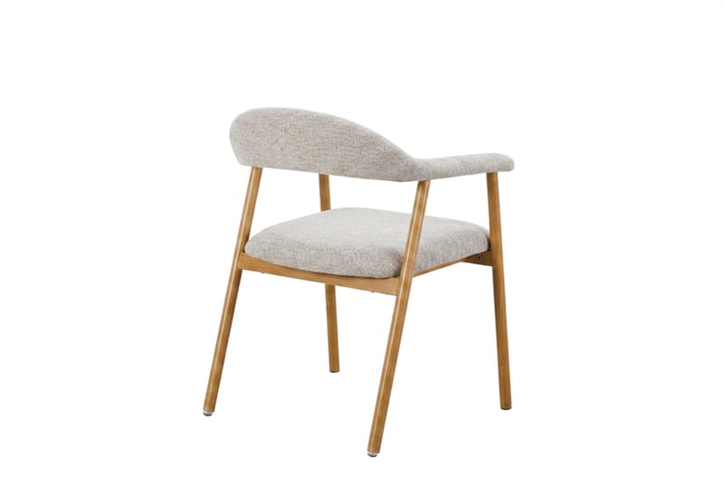 Ronja spisebordsstol i metal med stofsæde - Beige/Eg - Møbler - Stole & lænestole - Spisebordsstole & køkkenstole