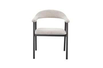 Ronja spisebordsstol i metal med stofsæde - Beige/Sort - Møbler - Stole & lænestole - Spisebordsstole & køkkenstole