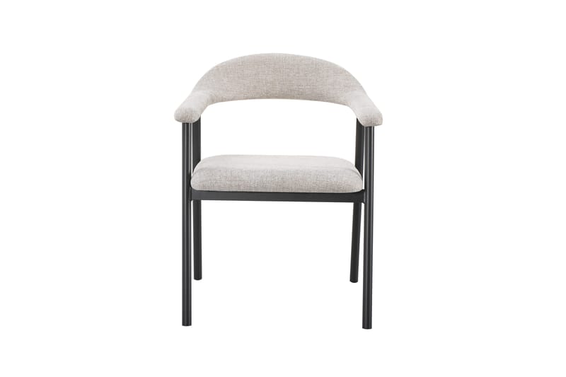 Ronja spisebordsstol i metal med stofsæde - Beige/Sort - Møbler - Stole & lænestole - Spisebordsstole & køkkenstole