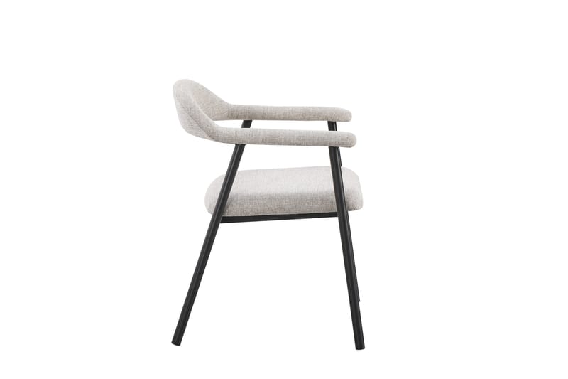 Ronja spisebordsstol i metal med stofsæde - Beige/Sort - Møbler - Stole & lænestole - Spisebordsstole & køkkenstole