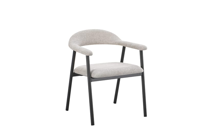 Ronja spisebordsstol i metal med stofsæde, Beige/Sort