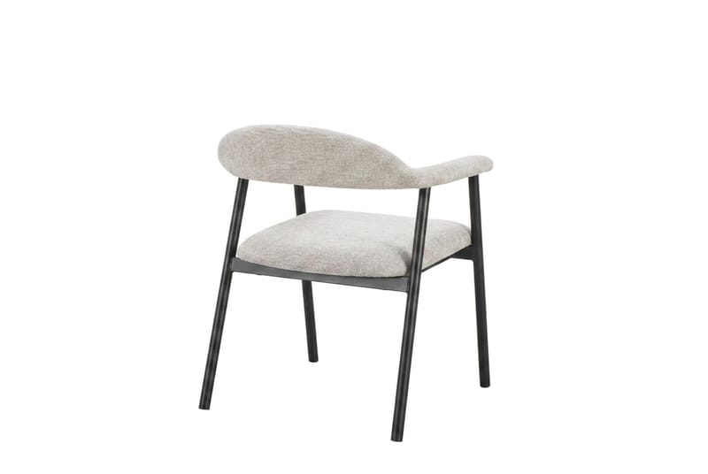 Ronja spisebordsstol i metal med stofsæde - Beige/Sort - Møbler - Stole & lænestole - Spisebordsstole & køkkenstole