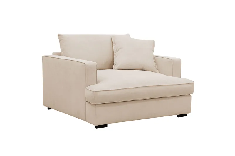 Rossita lyx Ekstra dyb Lænestol - Beige Jernbanefløjl - Møbler - Stole & lænestole - Lænestole